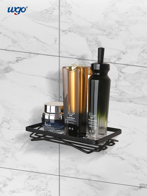Suction Mounted Stainless Steel Shower Caddies , WGO Black Soap Dish Holder